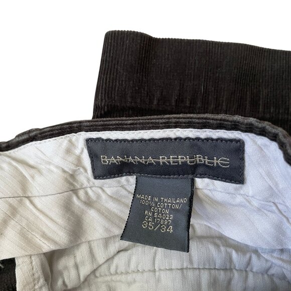 Banana Republic Corduroy Pants Men's Size 35x34 Brown Cotton Career Casual Wear - Picture 3 of 5
